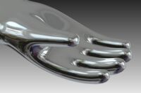 CAD Modell von der Handschuhform als Metall gerendert