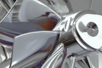 CAD Modell von einem Turbinenrad als Metall gerendert