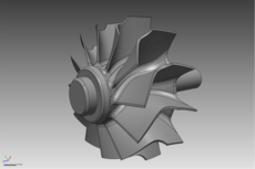 Parametrisch rekonstruiertes CAD-Modell von einem Turbinenrad