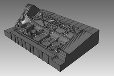 CAD Modell von der rückgeführten Motor-Seitenwand