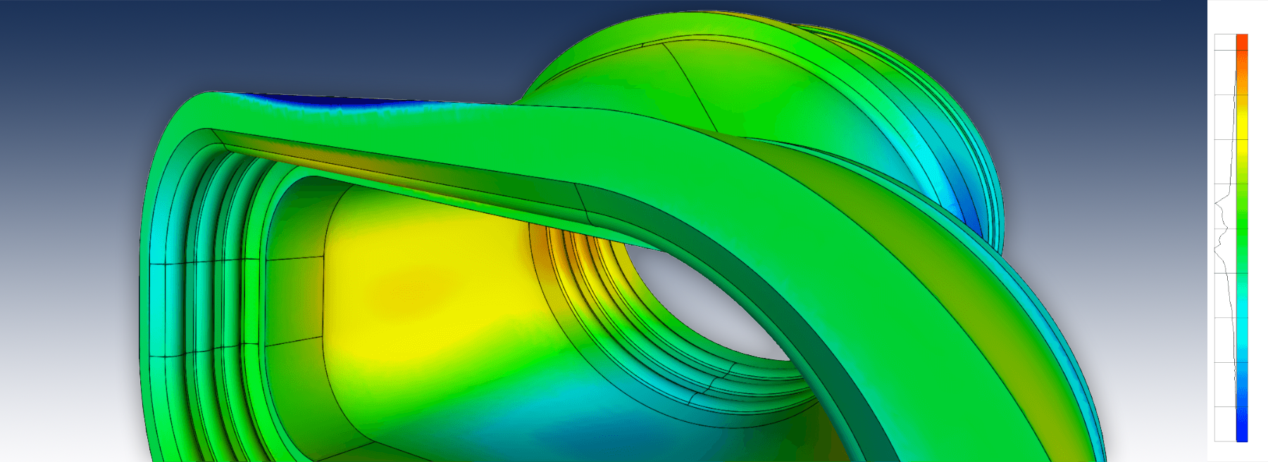3D Soll-Ist-Vergleich - Die Abweichungen werden als farben codiert auf der Oberfläche angezeigt.